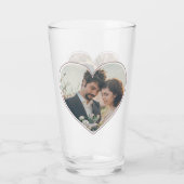 Verre Coeur en forme de 2 valentines photo ou Mariage pe (Dos)