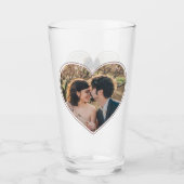 Verre Coeur en forme de 2 valentines photo ou Mariage pe (Devant)