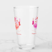 Verre Coeur Inséparable rouge rose 1er Anniversaire art (Gauche)