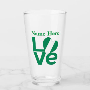 Verre Cœur LOVE Drapeau nigérian personnalisé 