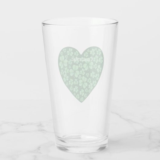 Verre Coeur Shamrock vert Saint Patrick's Day (Dos)