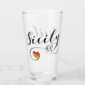 Verre Coeur sicilien de drapeau, Sicile (Dos)