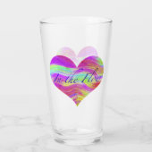Verre Cœur Vert Rose (Dos)