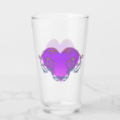 Verre Coeur violet élégant et romantique avec de la pros (Dos)