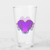 Verre Coeur violet élégant et romantique avec de la pros (Devant)
