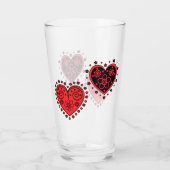 Verre Coeurs à fleurs rouges (Dos)
