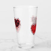 Verre Coeurs à fleurs rouges (Gauche)