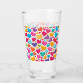 Verre Coeurs arc-en-ciel colorés Valentines (Dos)