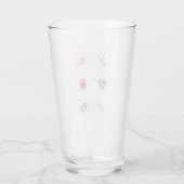 Verre Coeurs avec fleurs (Dos)