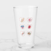 Verre Coeurs avec fleurs (Devant)