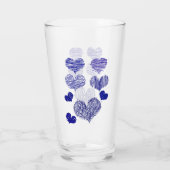 Verre Coeurs bleus à motifs (Dos)
