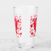 Verre Coeurs Confetti Rouge Personnalisés (Gauche)