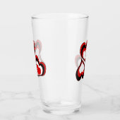 Verre Coeurs, rouge, noir, blanc, Saint Valentin. (Droite)