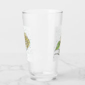 Verre Colibri et Rose dans le dessin de pluie (Gauche)