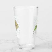 Verre Colibri et Rose dans le dessin de pluie (Droite)