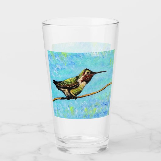 Verre Colibri prêt à voler la peinture (Devant)