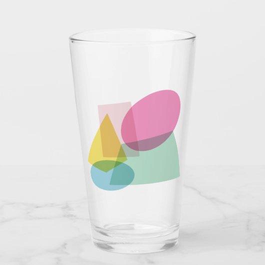 Verre Collage de formes géométriques vives et colorées (Devant)