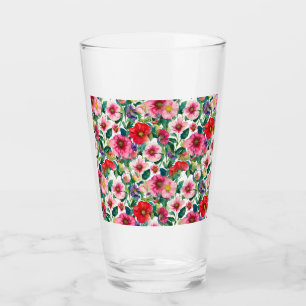 Verre Collage, motif de fleurs peintes, aquarelle 2