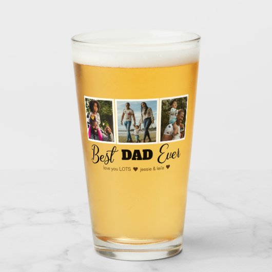 Verre Collage photo de Best Dad Ever  (Devant (rempli))