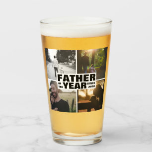 Verre Collage Photo Personnalisé Père De L'Année Fête de