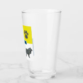 Verre Collie Rough Dog Silhouette & Paw Y&B Grid (Gauche)