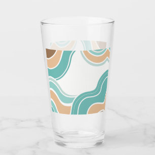 Verre Coloré abstrait ondulé bleu orange brun