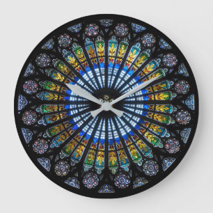 Verre coloré en forme de cercle  Horloge murale