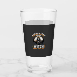 Verre Comptable Halloween le jour Sorcière la nuit Desig