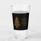 Verre Conception d'arbre de léopard de vacances chic (Dos)