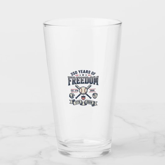 Verre Conception de baseball patriotique 250 ans de libe (Devant)