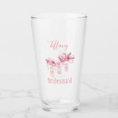 Verre Conception de bocal de femme de ménage rose (Devant)