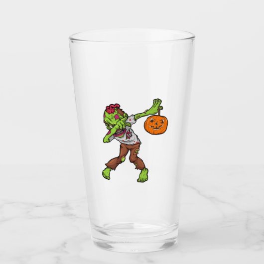 Verre Conception de cadeau drôle de Halloween de zombie (Devant)