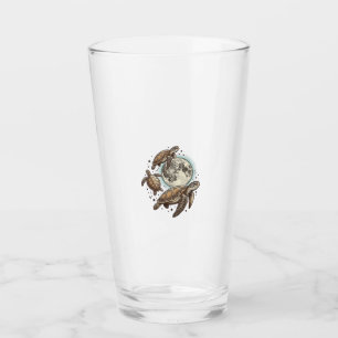 Verre Conception de chemise de gravure de tortue de mer 
