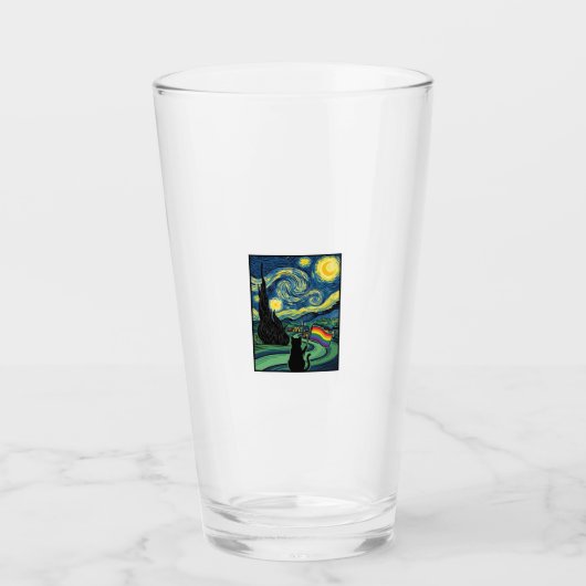 Verre Conception de chemise vectorielle de paysage noctu (Devant)