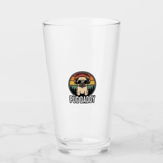 Verre Conception de chemise vectorielle pour chien Pug D (Devant)