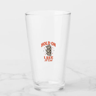 Verre Conception de chemise vintage drôle de chat attend