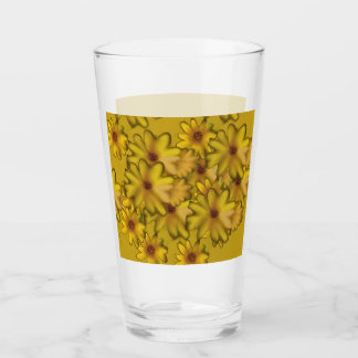 Verre conception de fleurs jaune32