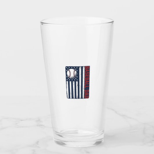 Verre Conception de maillot de drapeau de papa de baseba (Devant)