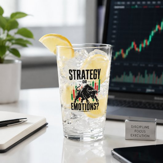 Verre Conception de mentalité de trading de taureau Stra