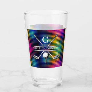 Verre Conception de monogramme de golf couleur métalliqu