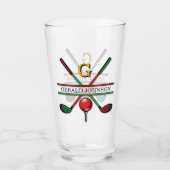 Verre Conception de monogramme de golf de Noël (Dos)