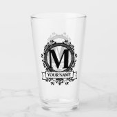 Verre Conception de monogramme floral (Devant)