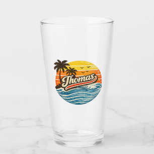 Verre Conception de nom de Thomas Retro Sunset