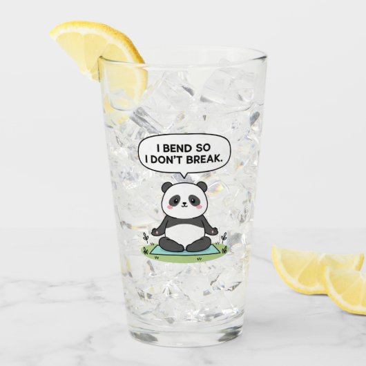 Verre conception de panda « Je me plie pour ne pas me ca (Devant glace)