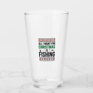 Verre Conception de pull moche de pêche à Noël