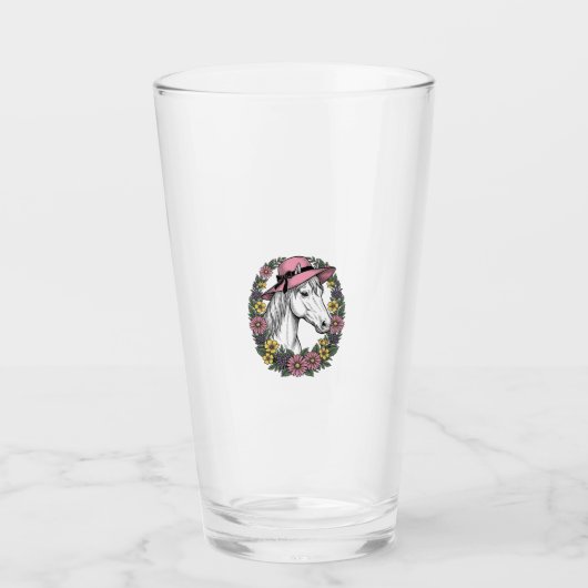 Verre Conception de vecteur d'art de portrait de cheval (Devant)