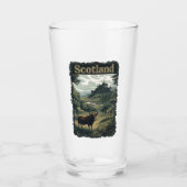 Verre Conception Écosse : Vache des Highlands, château e (Devant)