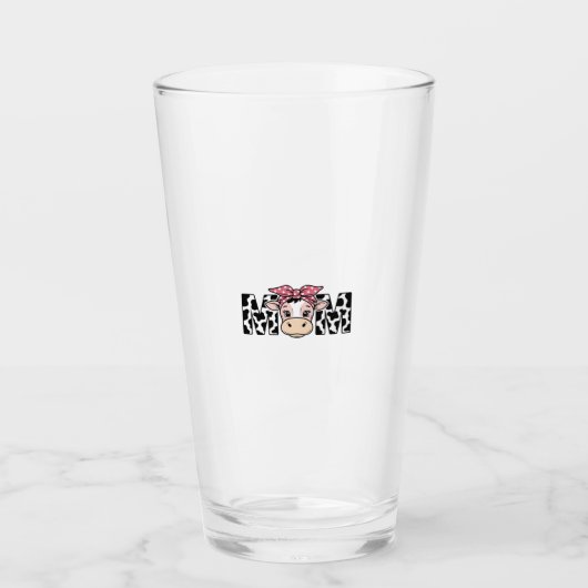 Verre Conception graphique de maman vache mignonne arc_1 (Devant)