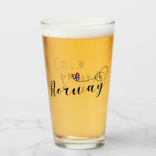 Verre Conception norvégienne de coeur de drapeau,