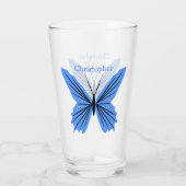 Verre Conception Papillon Bleu (Dos)